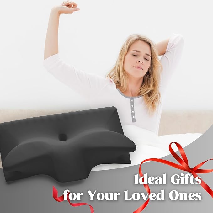 Cervical Pillow for Neck Pain Relief, Cooling Contour Memory Foam Pillows Support Odorless Ergonomic Neck Pillow Adjustable Orthopedic Bed Pillow for Side Back Stomach Sleeper with Pillowcase