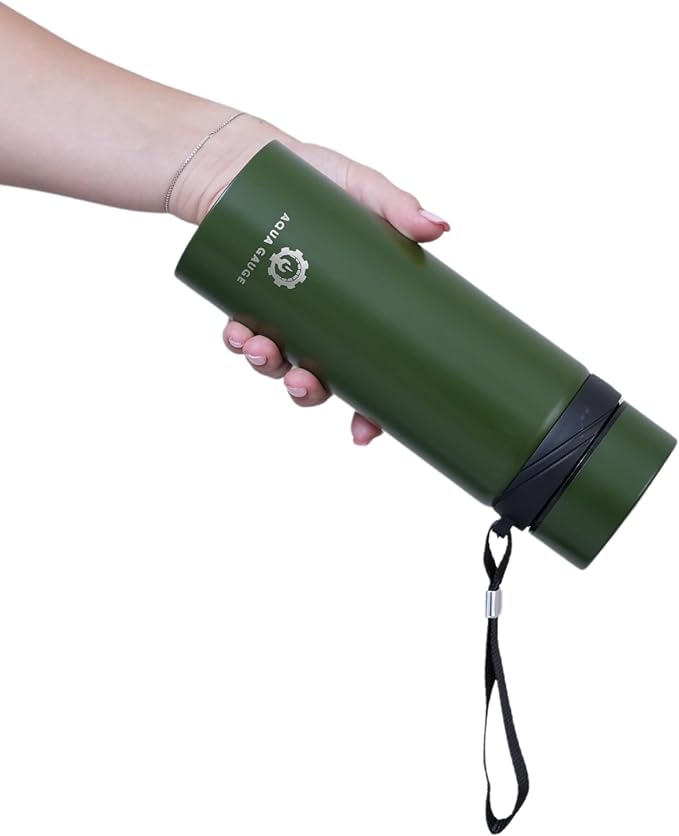 Stainless Steel Thermal Bottle, 600 mL, Digital Temperature Display, 4 Colors (Green)