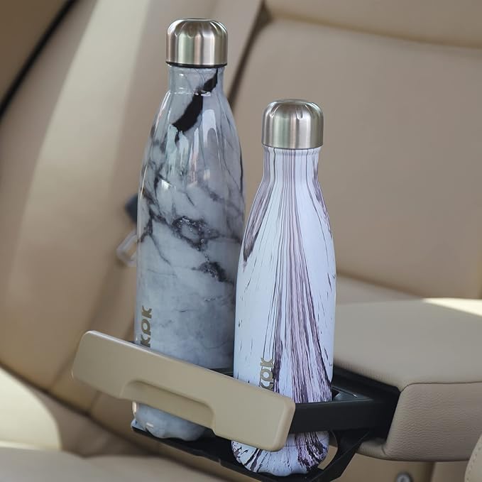 BJPKPK Pink-Wood Graphics Stainless Steel Water Bottles, 17 oz Metal Insulated Water Bottle, Reusable Travel Sports Thermal Water Bottle