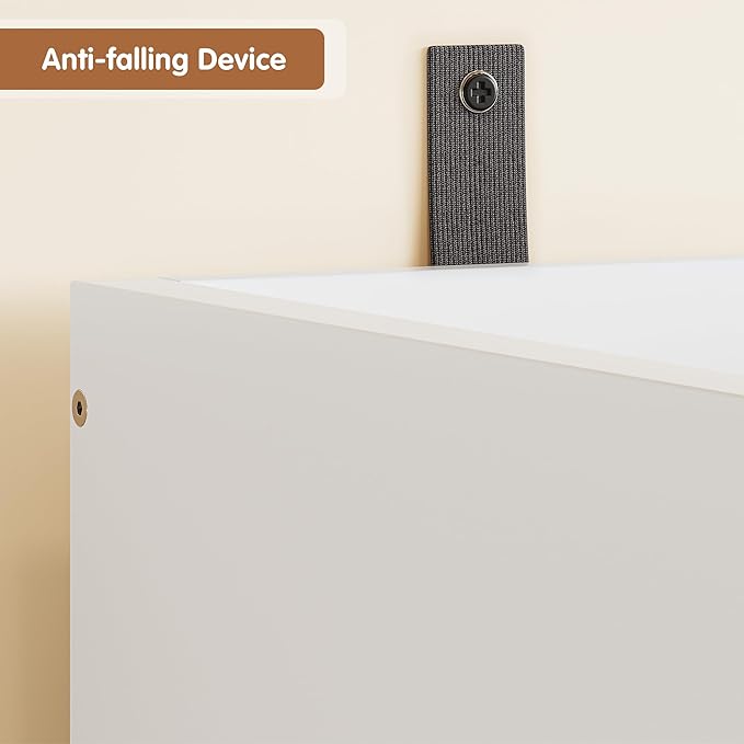 GAOMON 47.8in Kids Bookshelf with Drawers Wooden Toy Storage Organizer Modern Bookcase with Cubbies Floor Storage Cabinet White Toy Chest Playroom, Classroom, Nursery, Kids Room