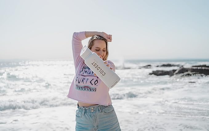 Coldest Sports Water Bottle with Straw Lid Vacuum Insulated Stainless Steel Metal Thermos Bottles Reusable Leak Proof Flask for Sports Gym (40 oz, Neptune Blue)