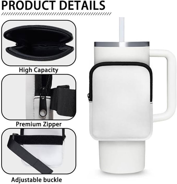 Elephant Water Bottle Pouch Leaf Stanley Cup Pouches for 40oz Tumbler IceFlow Storage Pocket Stanley Phone Holder Gym Tumbler Accessories for Women Men