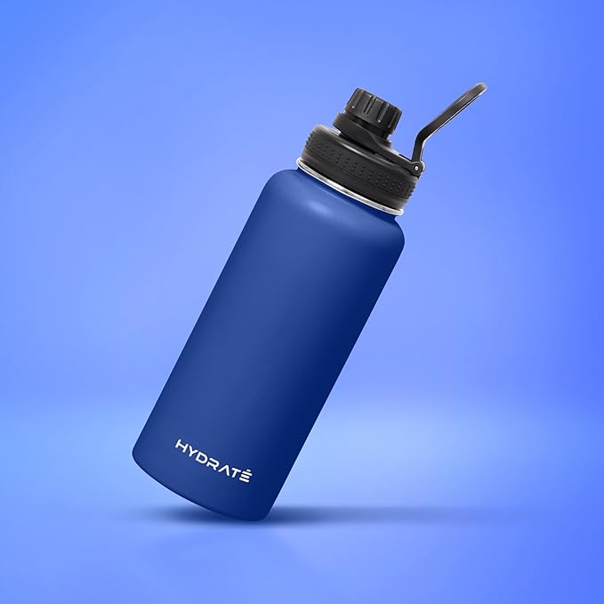 HYDRATE Insulated Stainless Steel Water Bottle - Large Reusable Flask with Leak-Proof Design and Convenient Handle - Double Vacuum Insulation for School, Work, or Adventure