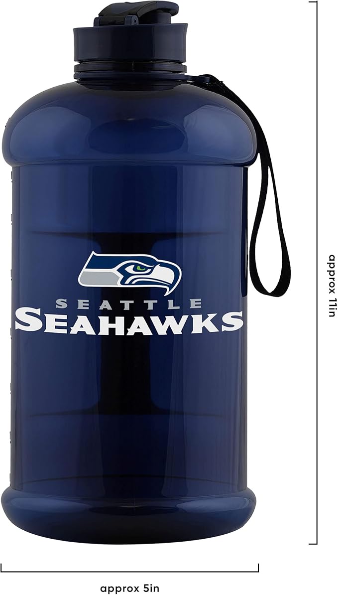 FOCO NFL Team Logo 2L Plastic Clear Large Sports Water Bottle