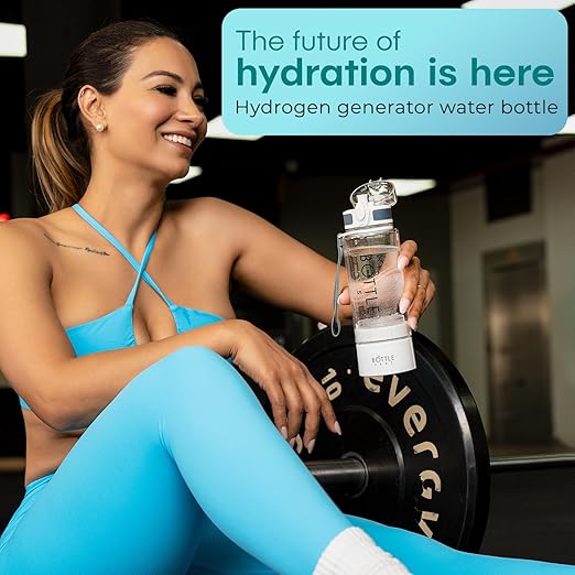 Hydrogen Water Bottle Generator Flip-Top, 380ML, 3000 PPB, SPE PEM Tech, 2-in-1 Tumbler w/Lid, BPA Free, Odorless & Chlorine-Free