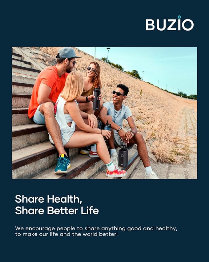 BUZIO Vacuum Insulated Stainless Steel Water Bottle 64oz (Cold for 48 Hrs/Hot for 24 Hrs) BPA Free Double Wall Travel Mug/Flask for Outdoor Sports Hiking, Cycling, Cam,Camping, Running, Pacific Dream