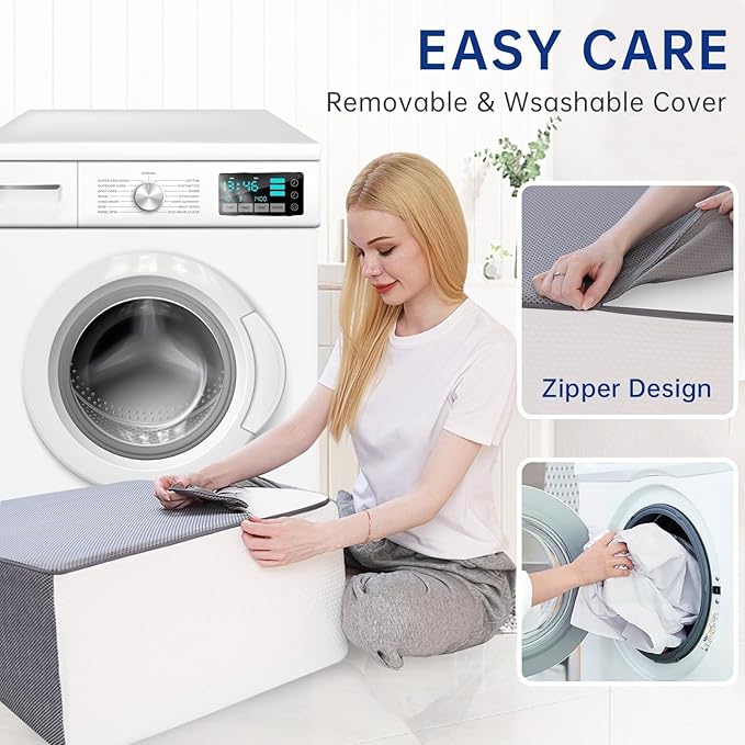 QUINEEHOM Bed Wedge Pillow for Sleeping, 12 Inch Triangle Bed Wedge for Adults, Memory Foam Wedge with Washable Cover, 30 Degree Triangle Pillow Wedge for Acid Reflux, Knee, Snoring