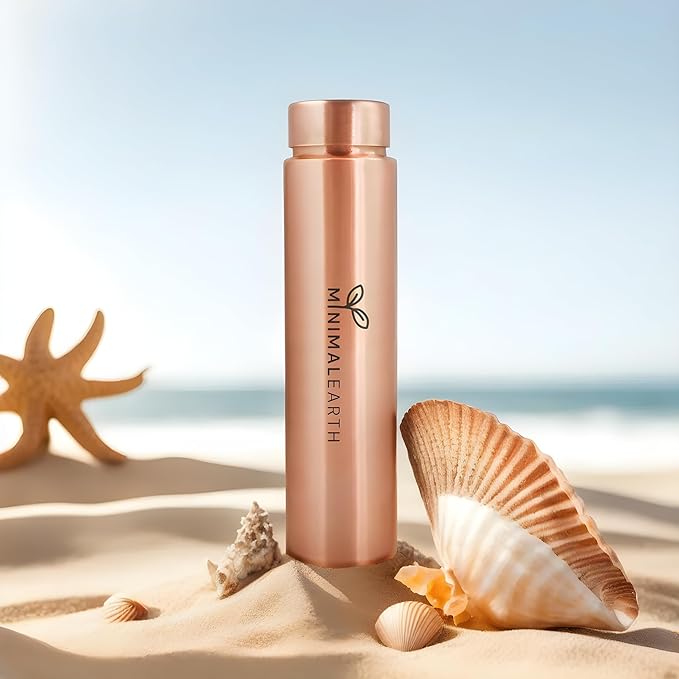 Pencil Copper Water Bottle, Minimalistic Leak-Proof Design, Solid Copper, Ideal for Gym, Office, Yoga & Unique Gift - 750 ML (25 oz)