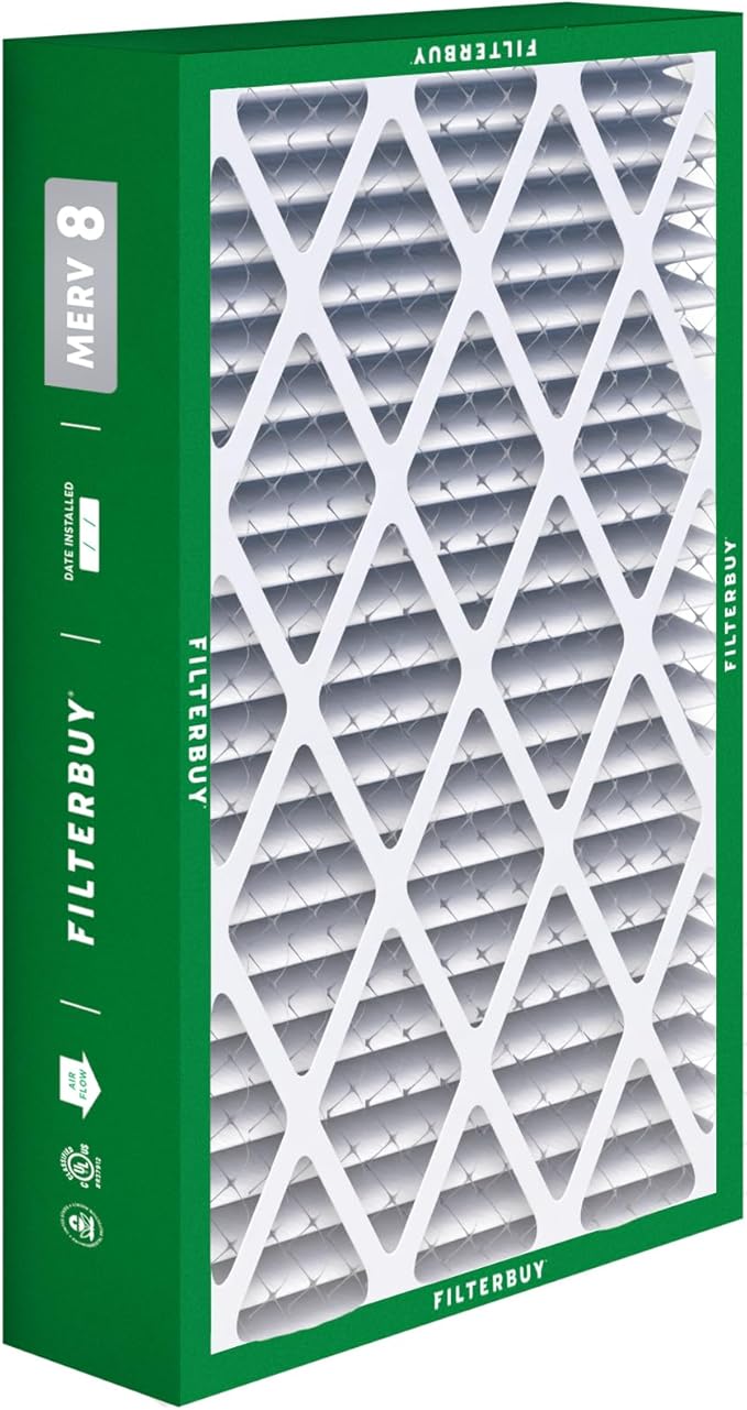 Filterbuy 16x28x6 Air Filter MERV 8 Dust Defense (2-Pack), Pleated HVAC AC Furnace Air Filters Replacement for Aprilaire Space-Gard 401/2400 & Lennox (Actual Size: 15.50 x 26.88 x 6.00 Inches)