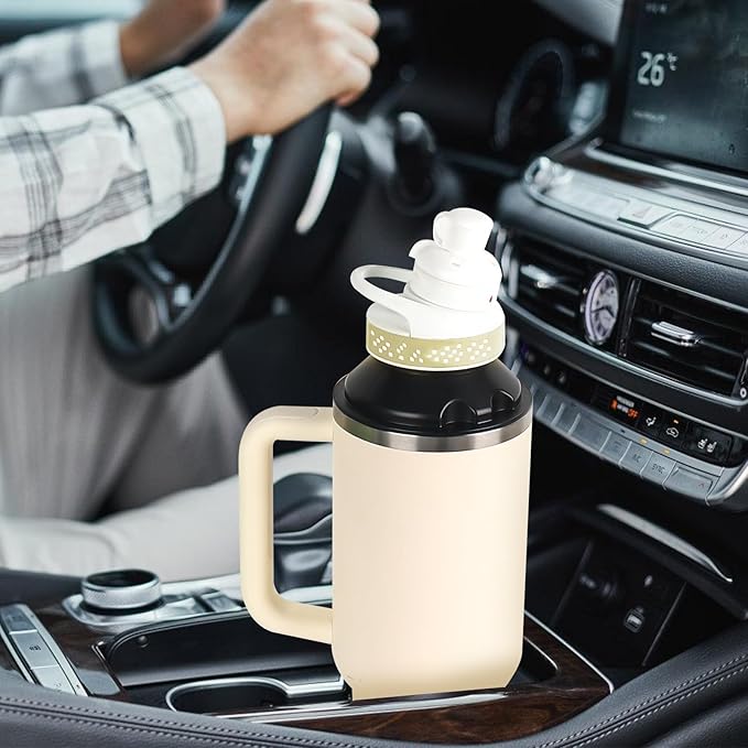 Bottle Adapter for Stanley Cup 40oz to Cirkul, Lid Cap Converter Accessories, Cirkul Stanley Adapter BPA Free Plastic, Food Grade Silicone Fits for 40 oz Stanley Water Bottles(Black)