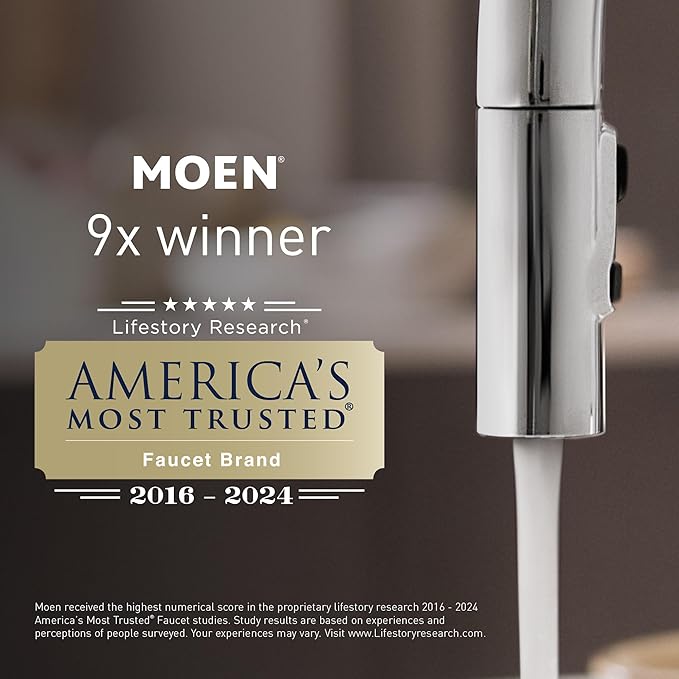 Moen Haelyn Matte Black Touchless Single-Handle Pull-Down Sprayer Kitchen Faucet with Soap Dispenser, Features Power Clean for a Faster Wash, 87627EWBL
