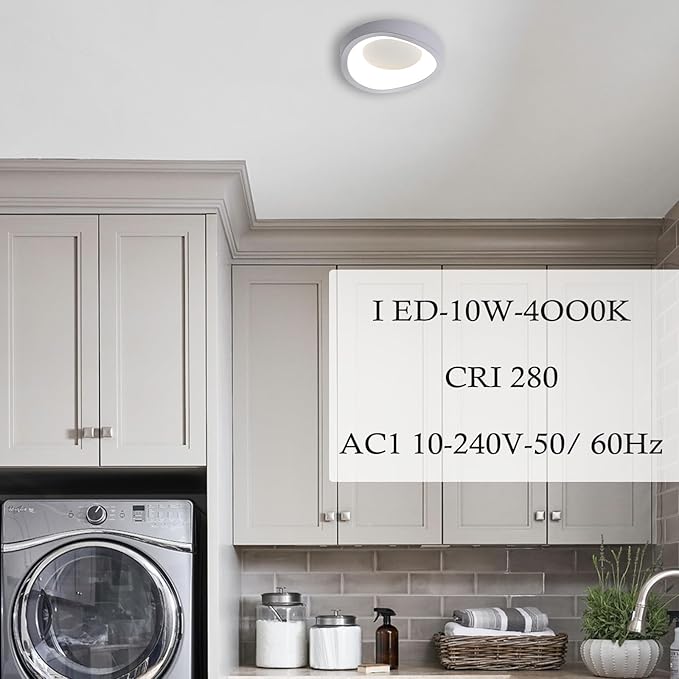 Led Flush Mount Ceiling Light Black Ceiling Light Fixture for Entryway Bedroom Hallway 4000k 10W