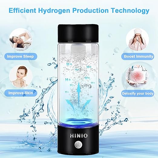 Hydrogen Water Bottle, 420ml Portable Hydrogen Water Ionizer Machine, Hydrogen Rich Water Glass Health Cup for Office, Travel and Daily Drinking