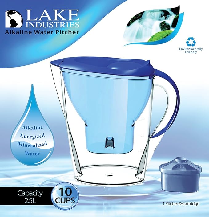 The Alkaline Water Pitcher - 2.5 Liters, Free Filter Included, 7 Stage Filteration System To Purify and Increase PH Levels