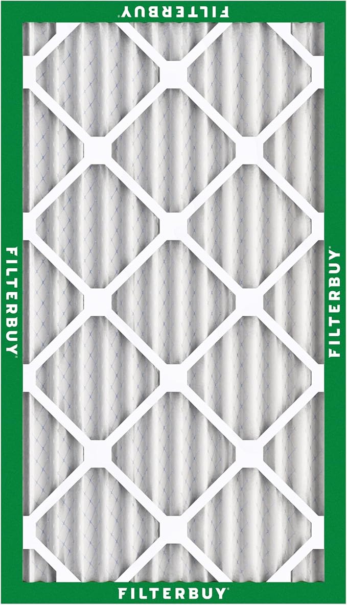 Filterbuy 16x25x2 Air Filter MERV 8 Dust Defense (6-Pack), Pleated HVAC AC Furnace Air Filters Replacement (Actual Size: 15.50 x 24.50 x 1.75 Inches)