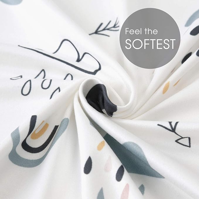 GRSSDER Stretchy Ultra Soft Jersey Knit Fitted Pack n Play Playard Sheets Set 2 Pack,Portable/Mini Crib Sheets, Crown and Cloud for Girls and Boys