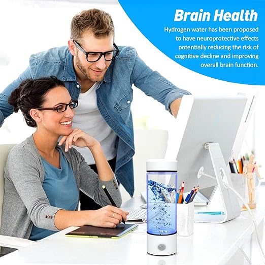 Hydrogen Water Bottle,Hydrogen Water Bottle Generator with SPE/PEM Technology Water Ionizer, Hydrogen Water Machine with 3mins Electrolysis, Portable Rechargeable for Home Office Travel, Sport(White)