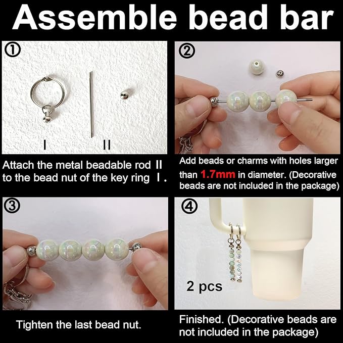 Stanley Cup Accessories Set Including 2 Pcs Silicone Spill Proof Stopper 2 Pcs Beadable Charms 2 Pcs Straw Cover Cap 1 Glitter Silicone Boot Protector for Stanley Cup 40oz & 30oz Tumbler