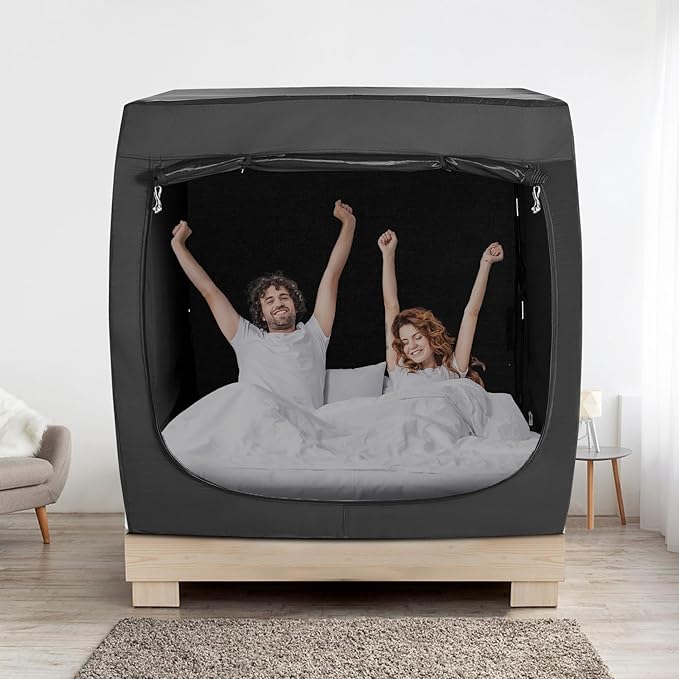 BORNA Bed Tent Bed Canopy Full Size for Adult and Kids,Portable Sleeping Tents Dream Tents Indoor for Kids and Adult, Breathable Privacy Space on Bed with Three Doors (Mattress Not Included)