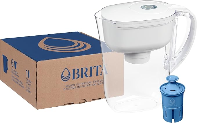 Brita Metro Water Filter Pitcher with SmartLight Filter Change Indicator, BPA-Free, Replaces 1,800 Plastic Water Bottles a Year, Lasts Six Months, Includes 1 Elite Filter, Small - 6-Cup Capacity