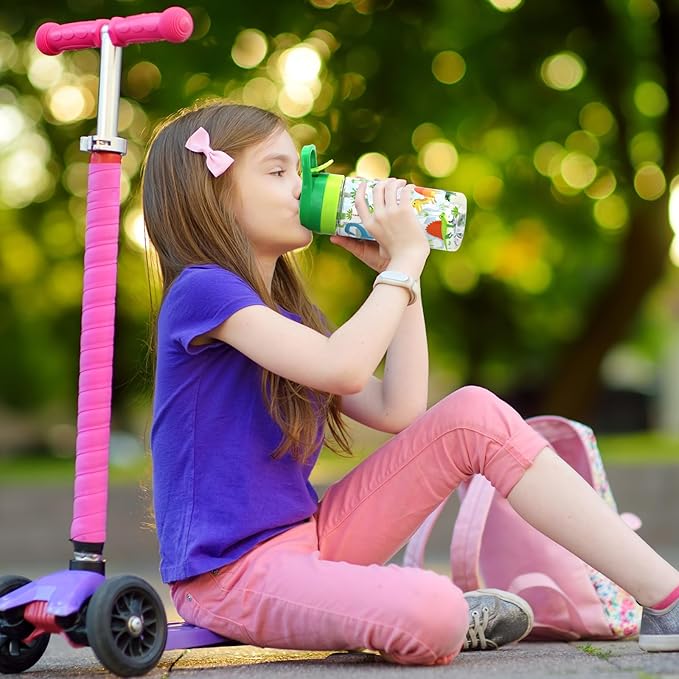 Kids Water Bottle with Spray Mist, 420ml Portable Kids Spray Drinking Bottle for Boys Girls School Cool Down and Hydrate