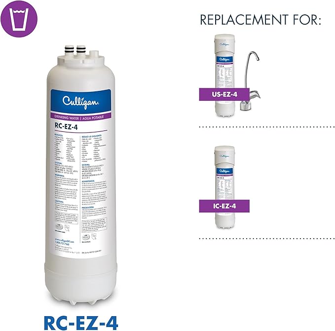 Culligan RC Change Premium Water Filtration Replacement Cartridge, 500 Gallons, EZ-4 (Best), White