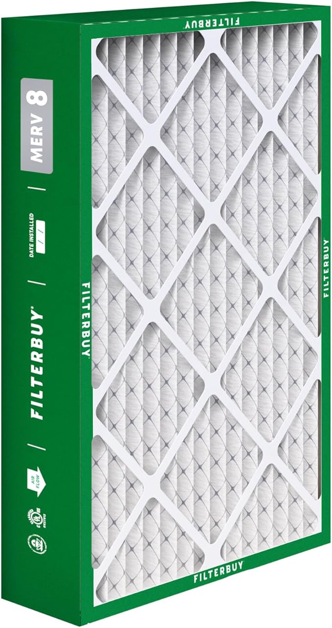 Filterbuy 17x26x4 Air Filter MERV 8 Dust Defense (2-Pack), Pleated HVAC AC Furnace Air Filters Replacement for Lennox (Actual Size: 16.56 x 25.94 x 4.13 Inches)