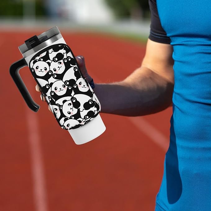 Galaxy Mandala Water Bottle Pouch for Stanley Cup 40oz 30oz,Personalized Gym Purse for Men Women, Tumbler Pouch with Versatile Pocket Water Bottle Bag for Cards, Keys, Phone