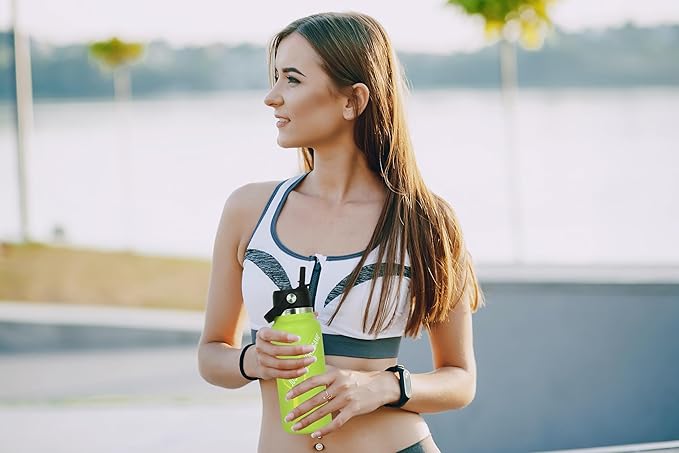 Pickleball Water Bottle 32 oz, Gifts for Pickleball Lovers, Wide Mouth Vacuum Insulated Sports Bottle with 2 Leakproof Lids, Stainless Steel Cup with Straw for Cold Drinks