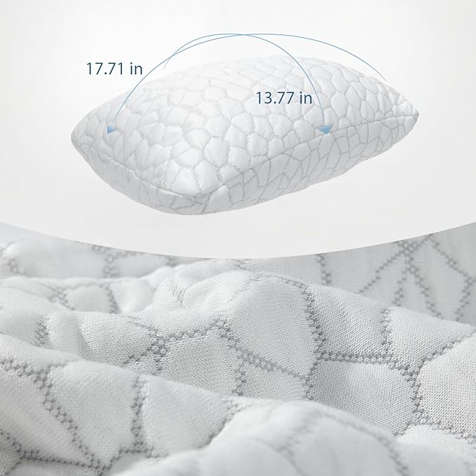 Shredded Memory Foam Pillows for Travel Cooling Pillows for Hot Sleepers Support Adjustable Travel Pillows with Extra Fill