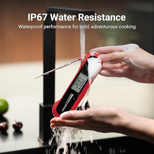 Professional Meat Thermometer Digital, 3X Faster (0.5sec) Instant Read with High Accuracy(Β±0.5Β°F), IP67 Waterproof & Backlit for Grill, BBQ, Oven, Smoker, Kitchen, Certified by NSF & NIST