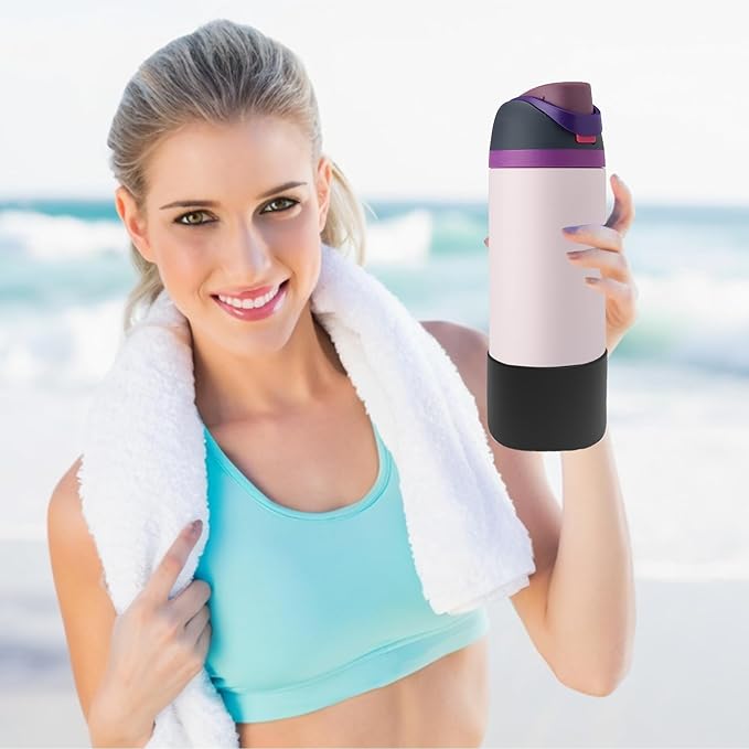 2PCS Silicone Water Bottle Boot for Owala 24oz 32oz 40oz,Anti-Slip Protective Sleeve Bottom Bumper Protector for FreeSip, Twist, and Flip Water Bottles