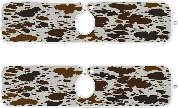 Kitchen Faucet Absorbent Mat,Cowhide Leather Water Splash Guard for Sink, Faucet Drip Catcher Thicken Sponge Microfiber Faucet Water Catcher Mat Sink Absorbent Mat for Kitchen 30x5in 2 Pack