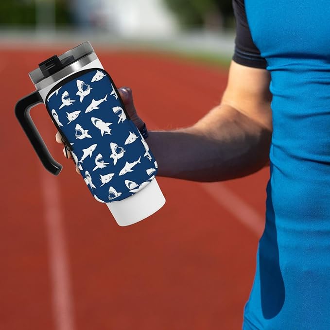 Galaxy Mandala Water Bottle Pouch for Stanley Cup 40oz 30oz,Personalized Gym Purse for Men Women, Tumbler Pouch with Versatile Pocket Water Bottle Bag for Cards, Keys, Phone