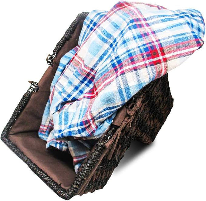 Trademark Innovations Storage Stair Basket Organizer Set With Handles and Fabric Liner (Brown)