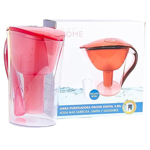 Purified Clean Crystal-Clear Water Filter Pitcher: Experience Enhanced Extraordinary Refreshing Hydration, Enjoying Convenience, Efficient and Quality You Deserve (Red - 3.8 LTS)