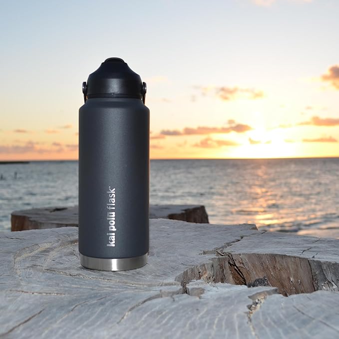 Insulated Stainless Steel Water Bottle (Charcoal (Lanahu), 18 oz)