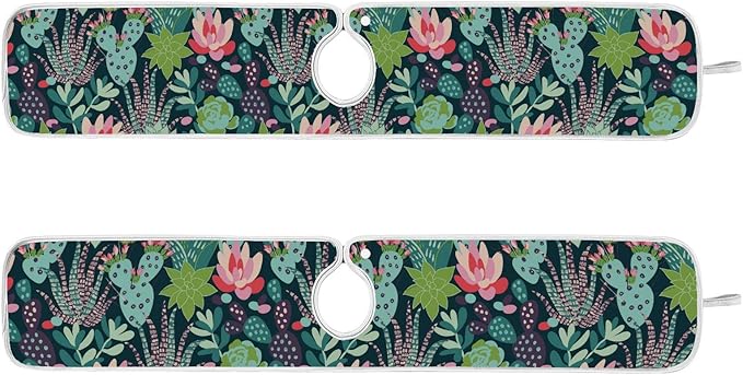 Kitchen Faucet Absorbent Mat,Succulent Plants Cactus Water Splash Guard for Sink, Faucet Drip Catcher Thicken Sponge Microfiber Faucet Water Catcher Mat Sink Absorbent Mat for Kitchen 23x5in 2Pack