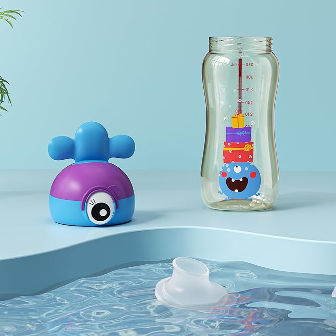 Kids Water Bottle for School or Travel, 11oz Reusable Kids School Water Bottle, Leak-Proof Portable Water Bottle for Girls & Boys, BPA-free (Blue, 1 Pack)