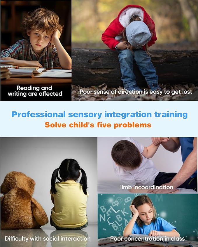 Spinning Chair for Autistic Kids, 3+ Autism Kids Sensory Swivel Chair, Light Blue Kids Swivel Chair, Coordinate The Balanced Development of The Left and Right Brain and Exercise Muscle Endurance