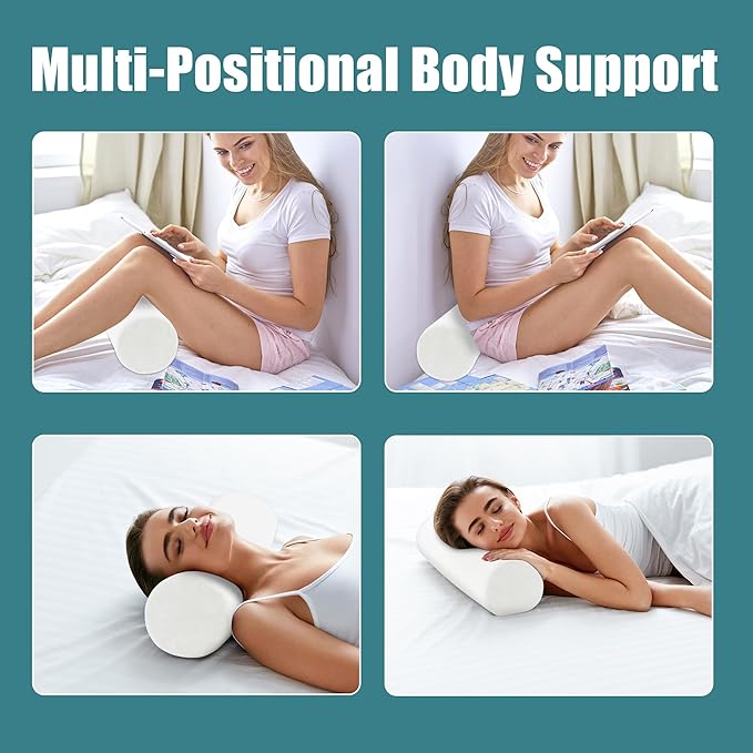 HOMBYS Memory Foam Sleep Position Training Pillow, Body Bolster Supportive Trainer Pillow for Back Sleeper Side Sleeper, Adjustable Body Pillow - White
