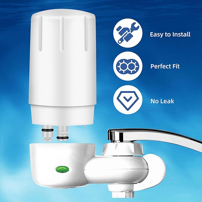 Replacement for Brita Faucet Filter, Faucet Water Filter Fits for All Brita Sink Faucet Filtration System, White, 2-Pack