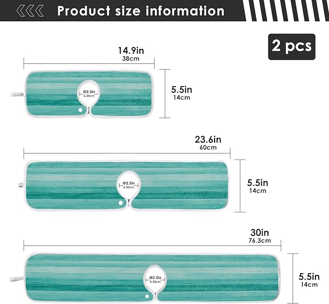 Kitchen Faucet Absorbent Mat,Teal Turquoise Green Wood Water Splash Guard for Sink, Faucet Drip Catcher Thicken Sponge Microfiber Faucet Water Catcher Mat Sink Absorbent Mat for Kitchen 23x5in 2 Pack