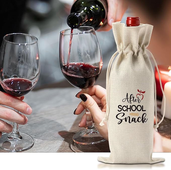 Teacher Appreciation Gifts Teacher Wine Bag Teacher Thank You Gifts End of Year Teacher Gifts Back to School Gifts After School Snack Wine Bag