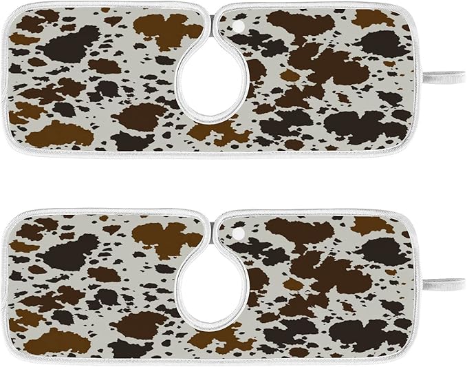 Kitchen Faucet Absorbent Mat,Cowhide Leather Water Splash Guard for Sink, Faucet Drip Catcher Thicken Sponge Microfiber Faucet Water Catcher Mat Sink Absorbent Mat for Kitchen 30x5in 2 Pack