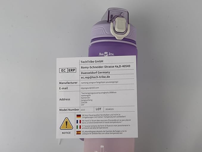 Motivational Water Bottle with Time Marker- 32oz Water Bottles with Times to Drink, Leakproof & BPA Free Sports Water Bottle with Straw & Carry Strap for Fitness, Gym, and Outdoor Sports