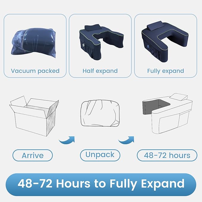 Reading Pillow for Gaming,Lap Desk Pillow for Laptop,Arm Rest Pillow for Reading, Working, Crocheting, Playing Steam Deck Switch or Sitting in Bed,Sofa