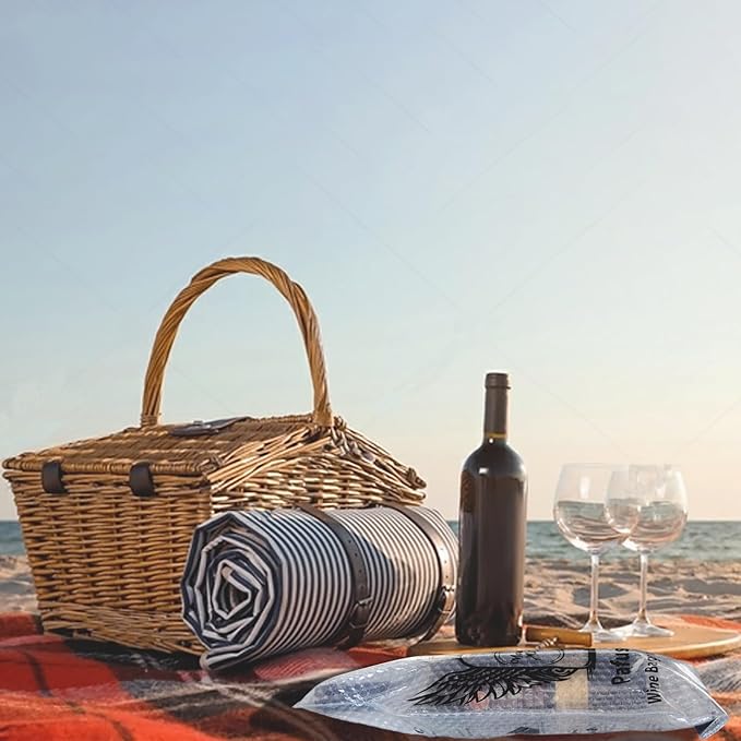 Pafusen 2 Pack Wine Bottle Travel Protector Bags, Wine Bags for Travel Reusable, Wine Travel Bags for Wine Bottles Airplane Car Cruise Suitcase Luggage, Leak Proof Insulated Wine Sleeves