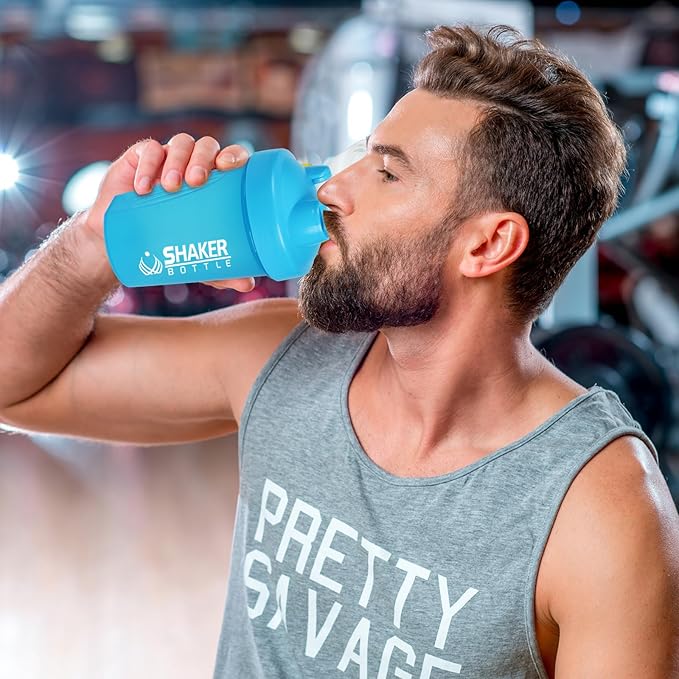 Shaker Bottle, 400ml Small Protein Shaker Cup with Mixing Ball for Smooth blending, Leak-Proof GYM Workout Water Bottles for protein& Smoothie Shake,Bpa Free (13oz / Blue)