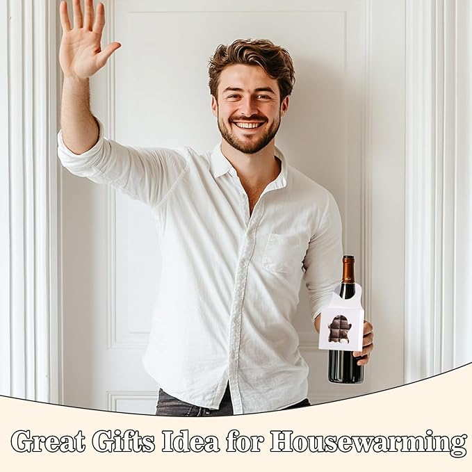 Megitzuu 30PCS Wine Bottle Box with Window, Kraft Paper Wine Boxes for Halloween Gifts Hanging Pumpkin Treat Box Mini Charcuterie Boxes Wine Bottles Gift Bags Goodies Candy Box Party Favor (White)